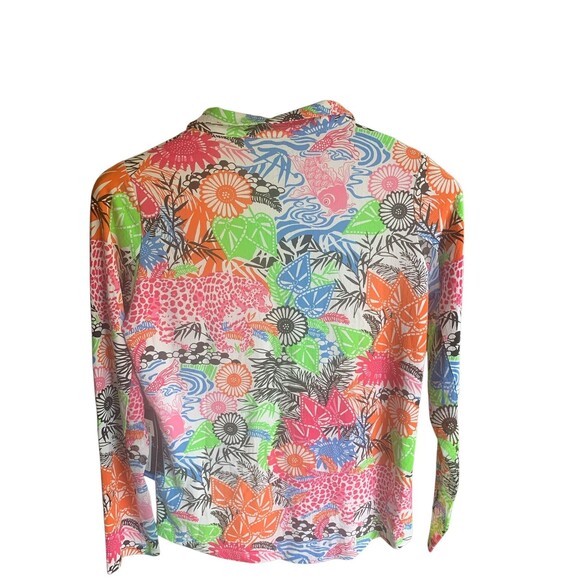 IBKUL Top Shirt Womens Small Multi Color Bamboo Garden UPF 50 IceFil Pullover - Picture 4 of 8